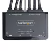 StarTech.com 2-poorts dual-monitor DisplayPort-kabel-KVM-switch, 4K 60Hz, compacte KVM-switch met geïntegreerde 1,5 m USB-A-/DisplayPort-/audiokabels, busgevoed – omschakelen via afstandsbedieningstoets/hotkeys