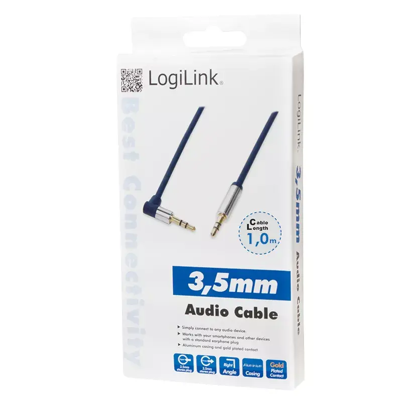 Audiokabel LogiLink 3,5 mm – 3,5 mm, 1 m, blauw