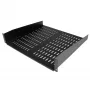 StarTech.com 2U serverrack-legbord – universele geventileerde rack-mount cantilever-legbord voor 19-inch netwerkapparatuurrack en -kast – hoogbelastbaar staal – draagvermogen 23 kg – 16 inch diep legbord, zwart