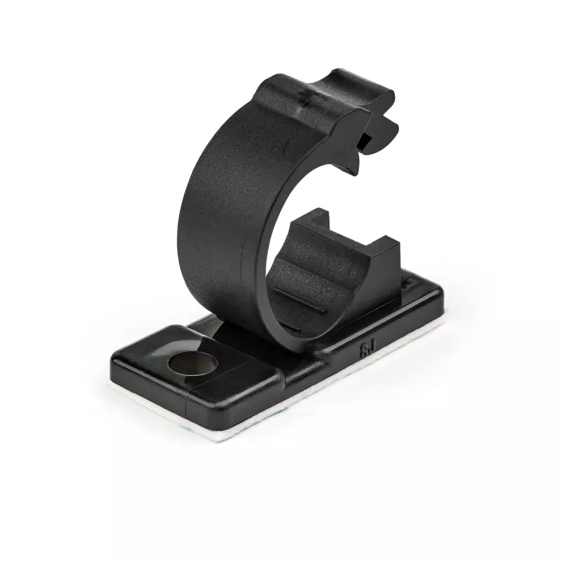 StarTech.com 100 zelfklevende kabelmanagement-clips zwart – netwerk-/ethernet-/bureautafel-/computerkabelorganizer – plakkabel-/draadhouder – nylon zelfklembeugel UL/94V-2 brandwerend