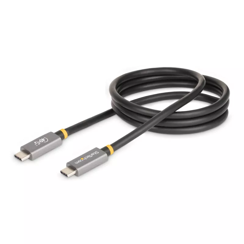 StarTech.com 1 m USB4-kabel, USB-IF-gecertificeerde USB-C-kabel, 40 Gbit/s, USB Type-C datatransmissiekabel, 100 W Power Delivery, 8K 60 Hz, compatibel met Thunderbolt 4/3/USB 3.2