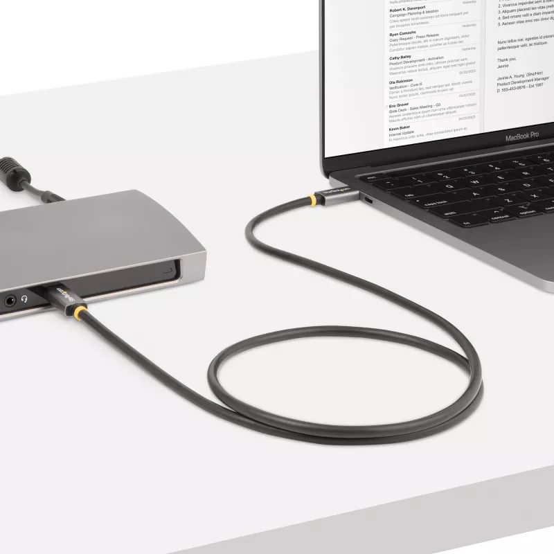 StarTech.com 1 m USB4-kabel, USB-IF-gecertificeerde USB-C-kabel, 40 Gbit/s, USB Type-C datatransmissiekabel, 100 W Power Delivery, 8K 60 Hz, compatibel met Thunderbolt 4/3/USB 3.2