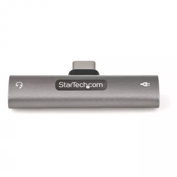 StarTech.com USB-C audio- & oplaadadapter - USB-C-audioadapter met 3,5-mm-TRRS-headsetaansluiting en 60-W-USB Type-C Power Delivery doorlaadlading – voor USB-C-telefoons/tablets/laptops