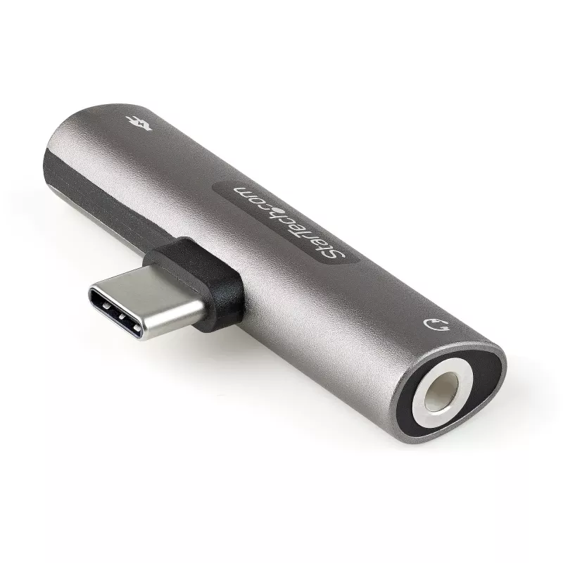 StarTech.com CDP235APDM USB-C audio- en laadadapter met 3,5 mm TRRS koptelefoon-/headsetaansluiting en 60 W USB-C Power Delivery-doorvoerlading, voor telefoon/tablet/laptop