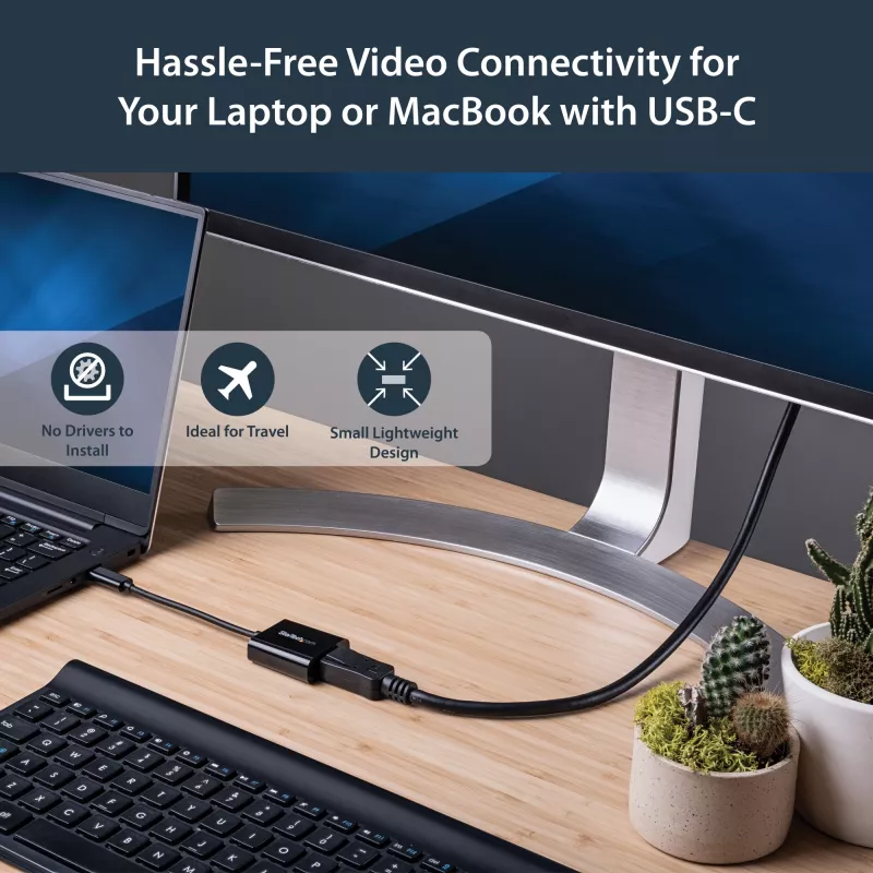 StarTech.com USB-C naar DisplayPort adapter - 4K 60Hz/8K 30Hz - USB Type-C naar DP 1.4 HBR2 adapter dongle - compacte USB-C (DP Alt Mode) monitor videoconverter - Thunderbolt 3 compatibel