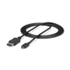 StarTech.com 1,8 m USB-C-naar-DisplayPort-1.2-kabel 4K 60 Hz – USB-C-naar-DisplayPort-adapterkabel HBR2 – USB Type-C DP Alt Mode naar DP monitor videokabel – werkt met Thunderbolt 3 – zwart