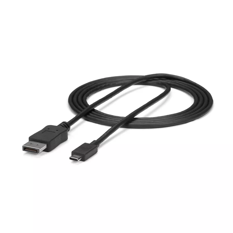 StarTech.com 1,8 m USB-C-naar-DisplayPort-1.2-kabel 4K 60 Hz – USB-C-naar-DisplayPort-adapterkabel HBR2 – USB Type-C DP Alt Mode naar DP monitor videokabel – werkt met Thunderbolt 3 – zwart