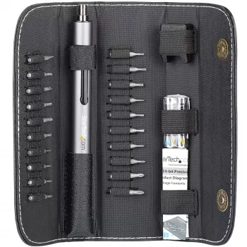 StarTech.com 20-bits elektrische precisie-schroevendraaierset - draagbare/mini accu-aangedreven bit-schroevendraaierkit voor reparaties aan elektronica, laptops, computers, tablets en telefoons - magnetisch - draadloos