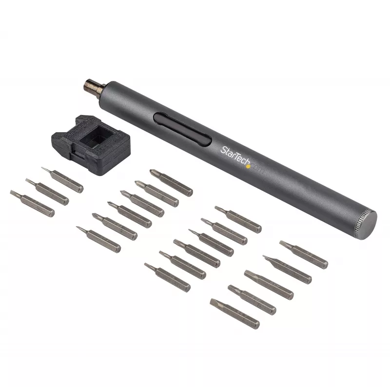 StarTech.com 20-bits elektrische precisie-schroevendraaierset - draagbare/mini accu-aangedreven bit-schroevendraaierkit voor reparaties aan elektronica, laptops, computers, tablets en telefoons - magnetisch - draadloos
