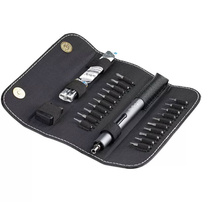 StarTech.com 20-bits elektrische precisie-schroevendraaierset - draagbare/mini accu-aangedreven bit-schroevendraaierkit voor reparaties aan elektronica, laptops, computers, tablets en telefoons - magnetisch - draadloos