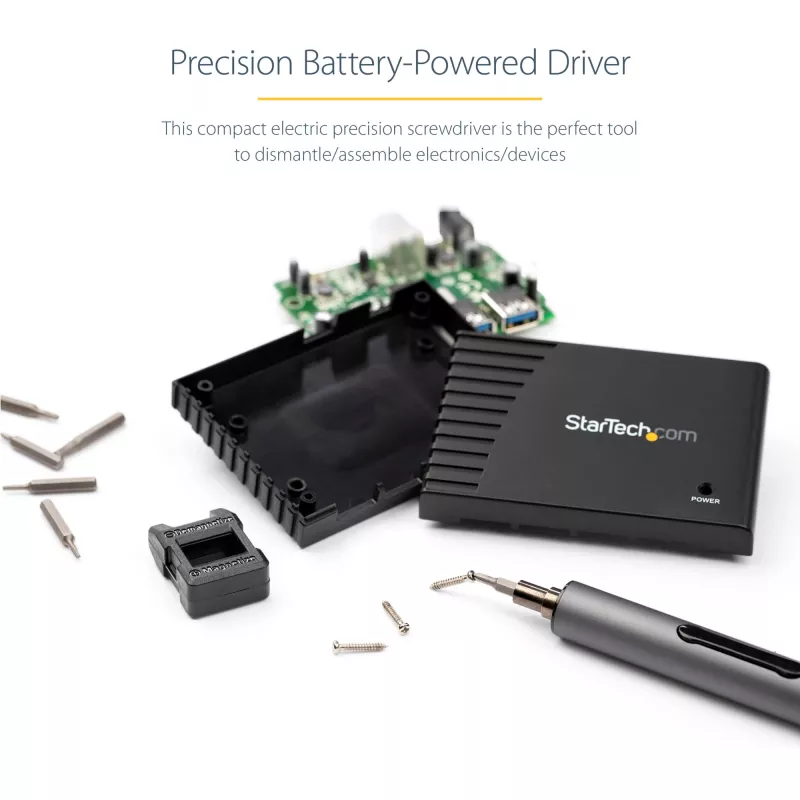 StarTech.com 20-bits elektrische precisie-schroevendraaierset - draagbare/mini accu-aangedreven bit-schroevendraaierkit voor reparaties aan elektronica, laptops, computers, tablets en telefoons - magnetisch - draadloos