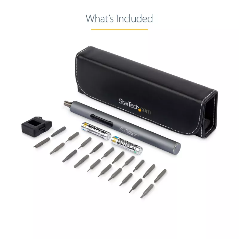 StarTech.com 20-bits elektrische precisie-schroevendraaierset - draagbare/mini accu-aangedreven bit-schroevendraaierkit voor reparaties aan elektronica, laptops, computers, tablets en telefoons - magnetisch - draadloos