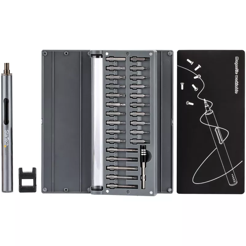StarTech.com 55-bits elektrische precisie-schroevendraaierset - draagbare draadloze accu-aangedreven bit-schroevendraaierset voor elektronica-, laptop-, computer-, tablet- en telefoonreparaties - magnetische werkmat