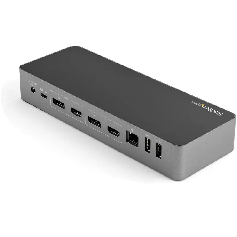 StarTech.com universele laptop-dockingstation, hybride USB-C- & USB-A-dock, dual 4K DP & HDMI, 100W PD, Mac / Windows / Chrome OS, 4x USB 5Gbps hub, GbE
