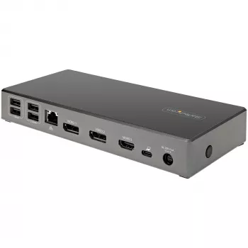StarTech.com USB C dock - triple 4K monitor USB Type-C dockingstation - 100W Power Delivery - DP 1.4 Alt Mode & DSC, 2x DisplayPort 1.4/HDMI 2.0 - 6xUSB (2x 10Gbps) - Windows/Chrome