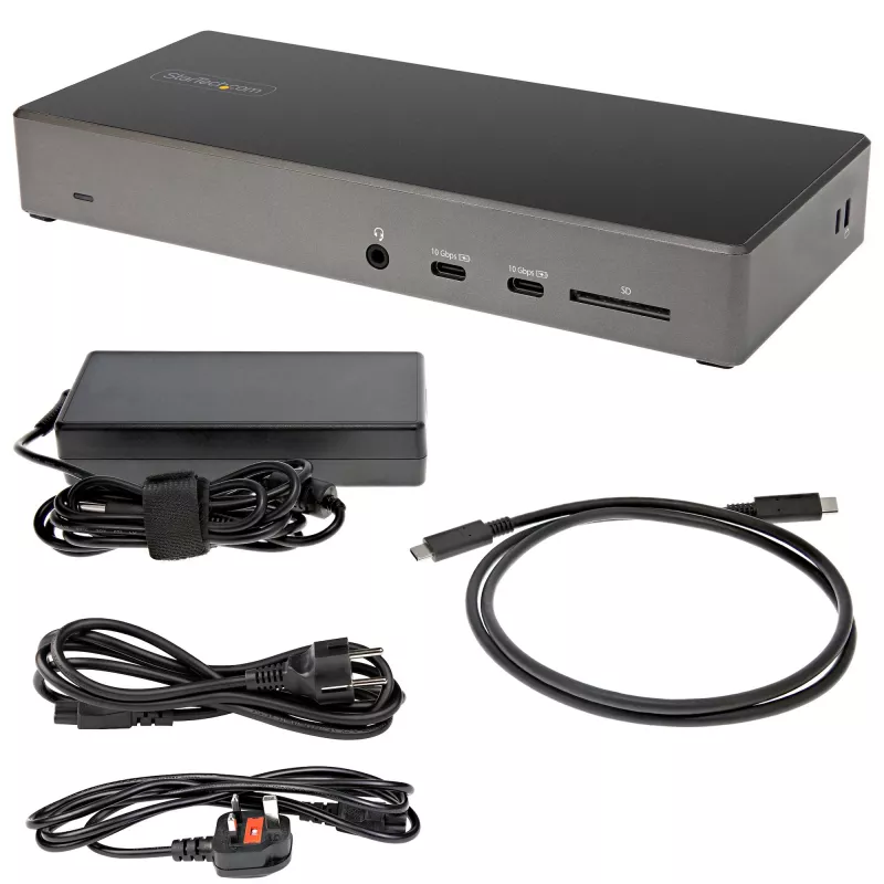 StarTech.com USB C dock - triple 4K monitor USB Type-C dockingstation - 100W Power Delivery - DP 1.4 Alt Mode & DSC, 2x DisplayPort 1.4/HDMI 2.0 - 6xUSB (2x 10Gbps) - Windows/Chrome
