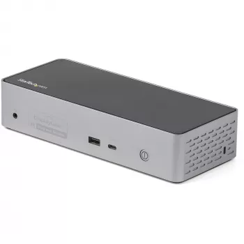 StarTech.com USB-C-dock – 4K 60Hz quad-monitor DisplayPort & HDMI – universele USB-C-dockingstation met 100W Power Delivery – USB-hub met 1x USB Type-C & 3x USB-A, Ethernet, audio