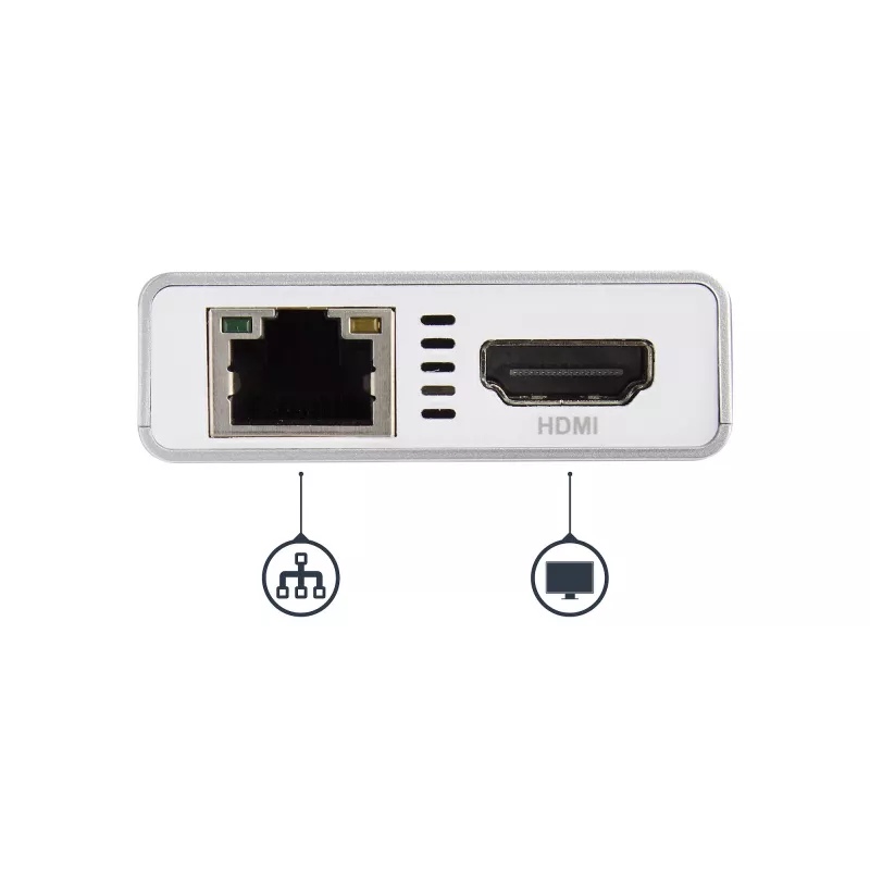 StarTech.com USB-C multipoort-adapter – USB-C travel-dockingstation met 4K HDMI – 60 W Power Delivery Pass-Through, GbE, 2-poorts USB-A 3.0 hub – draagbare mini-USB Type-C dock voor laptop – wit