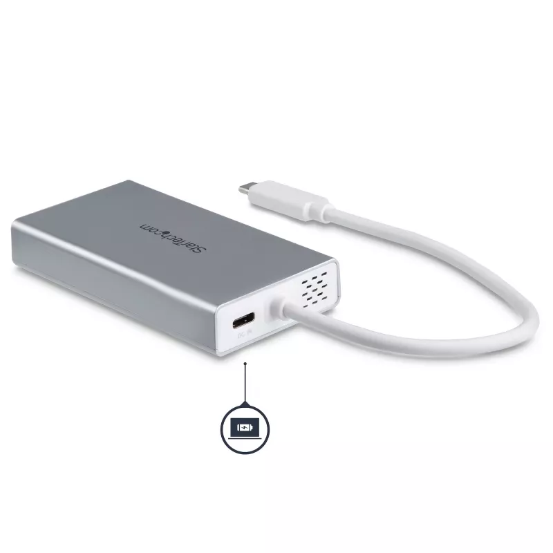 StarTech.com USB-C multipoort-adapter – USB-C travel-dockingstation met 4K HDMI – 60 W Power Delivery Pass-Through, GbE, 2-poorts USB-A 3.0 hub – draagbare mini-USB Type-C dock voor laptop – wit