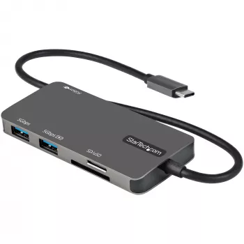 StarTech.com USB-C multipoort-adapter – USB-C naar 4K HDMI, 100 W Power Delivery doorvoer, SD/MicroSD-slot, 3-voudige USB 3.0 hub – USB Type-C mini-dock – 30 cm lange aangesloten kabel