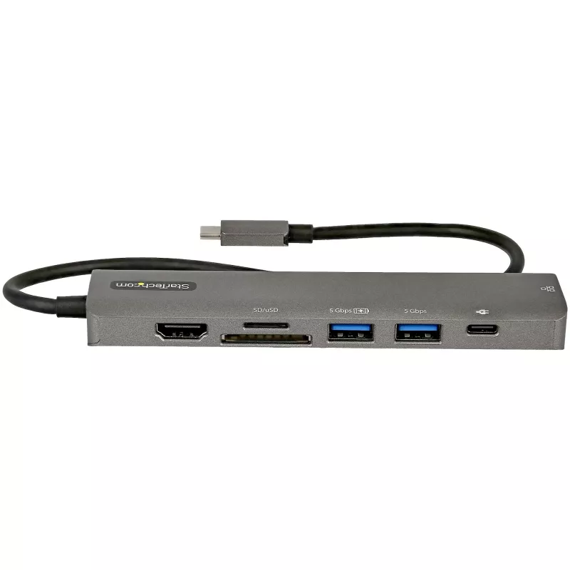 StarTech.com USB-C multipoort-adapter-hub, USB-C naar 4K 60Hz HDMI, Gigabit Ethernet en 100W laptop-laadfunctie voor Macbook Pro / Air en Windows
