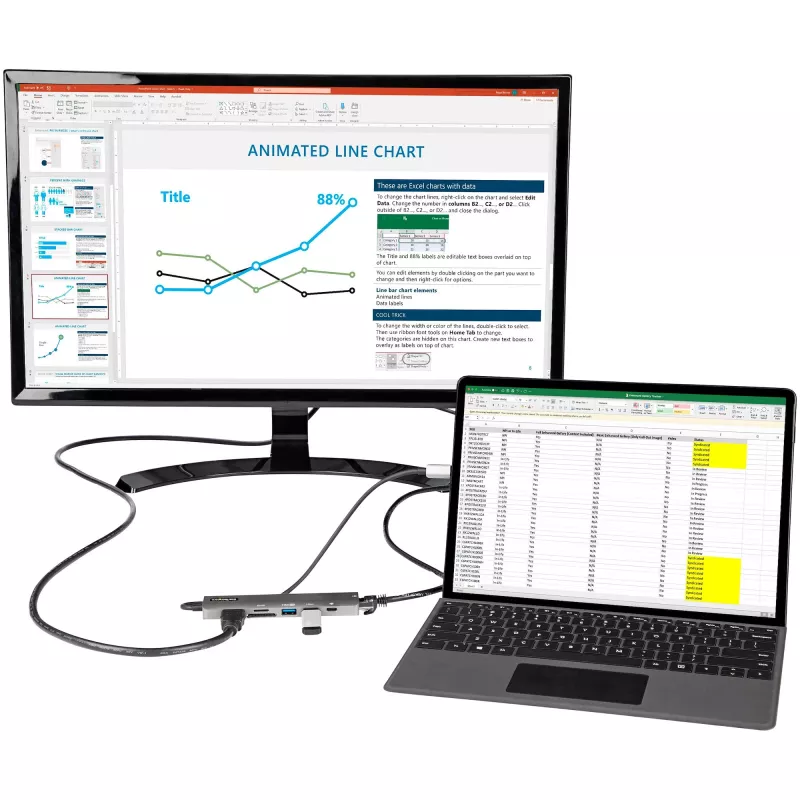 StarTech.com USB-C multipoort-adapter-hub, USB-C naar 4K 60Hz HDMI, Gigabit Ethernet en 100W laptop-laadfunctie voor Macbook Pro / Air en Windows