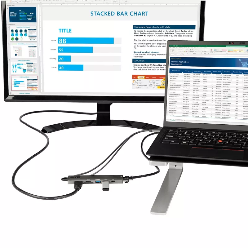 StarTech.com USB-C multipoort-adapter-hub, USB-C naar 4K 60Hz HDMI, Gigabit Ethernet en 100W laptop-laadfunctie voor Macbook Pro / Air en Windows