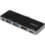 StarTech.com USB C multipoort-adapter – USB-C naar 4K 60Hz HDMI 2.0, 100W Power Delivery doorvoerladen, 3-poorts USB 3.0 hub, audio – USB-C mini-dock – draagbare USB Type-C reisdock