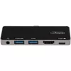 StarTech.com USB C multipoort-adapter – USB-C naar 4K 60Hz HDMI 2.0, 100W Power Delivery doorvoerladen, 3-poorts USB 3.0 hub, audio – USB-C mini-dock – draagbare USB Type-C reisdock