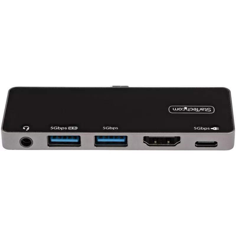 StarTech.com USB C multipoort-adapter – USB-C naar 4K 60Hz HDMI 2.0, 100W Power Delivery doorvoerladen, 3-poorts USB 3.0 hub, audio – USB-C mini-dock – draagbare USB Type-C reisdock