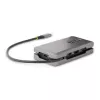 StarTech.com USB-C multipoort-adapter – 4K 60Hz HDMI/DP – 3-poorts USB-hub – 100W Power Delivery Pass-Through – GbE – mini-dockingstation voor onderweg met laadfunctie – 30 cm wrap-around-kabel