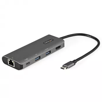 StarTech.com USB-C-multipoort-adapter - 10 Gbit/s USB Type-C mini-dock met 4K 30 Hz HDMI - 100 W Power Delivery doorvoer - 3-poorts USB-hub, GbE - USB 3.1/3.2 Gen 2 laptop-dock - 25,4 cm kabel