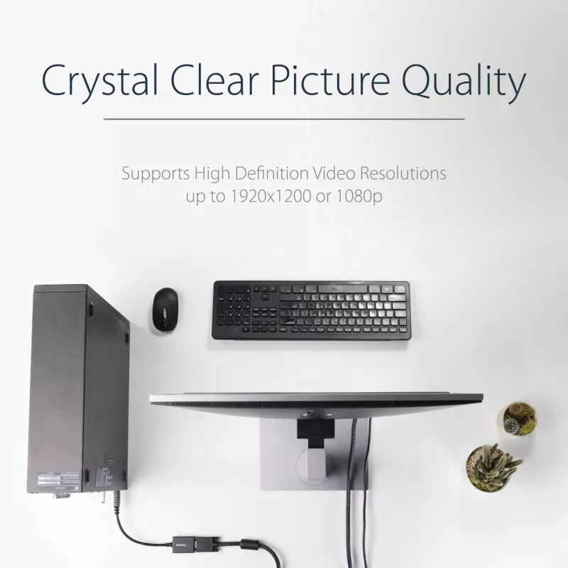 StarTech.com DisplayPort naar VGA adapter - actieve DP naar VGA converter - 1080p video - DisplayPort gecertificeerd - DP/DP++ bron naar VGA monitor kabel adapter dongle - vergrendelbare DP-aansluiting
