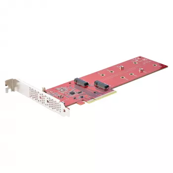 StarTech.com dual M.2 PCIe SSD-adapterkaart, PCIe x8 / x16 naar dual NVMe of AHCI M.2 SSD's, PCI Express 4.0, 7,8 GBps/schijf, bifurcatie vereist - Windows/Linux-compatibel