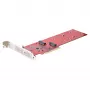 StarTech.com dual M.2 PCIe SSD-adapterkaart, PCIe x8 / x16 naar dual NVMe of AHCI M.2 SSD's, PCI Express 4.0, 7,8 GBps/schijf, bifurcatie vereist - Windows/Linux-compatibel