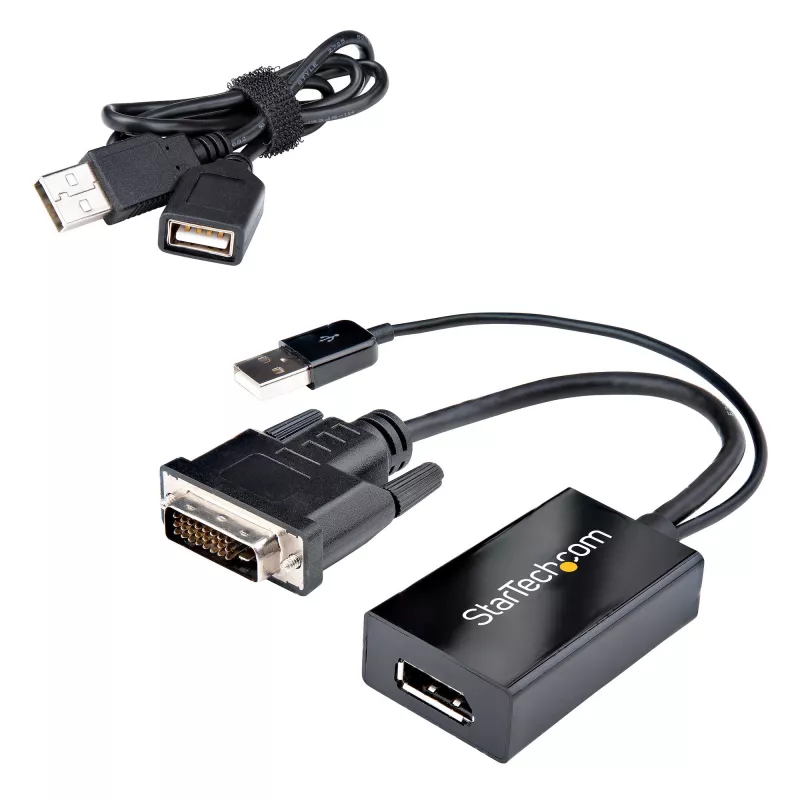 StarTech.com DVI-naar-DisplayPort-adapter – USB-voeding – 1920 x 1200 – DVI-naar-DisplayPort-converter – videoadapter – DVI-D naar DP
