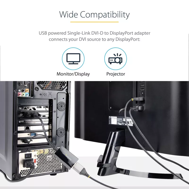StarTech.com DVI-naar-DisplayPort-adapter – USB-voeding – 1920 x 1200 – DVI-naar-DisplayPort-converter – videoadapter – DVI-D naar DP