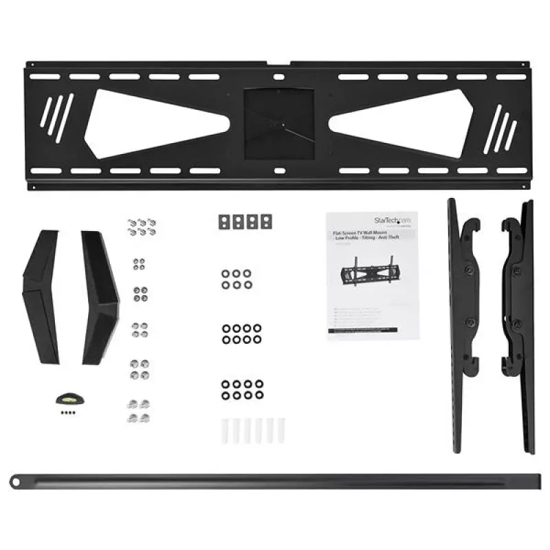 StarTech.com FPWTLTBAT lage kantelbare tv-wandsteun, 94-190,5 cm (37-75 inch), tot 40 kg, diefstalbeveiliging, VESA, kunststof/staal, zwart
