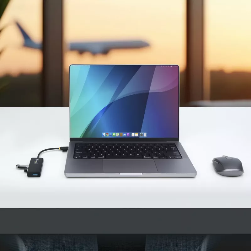 StarTech.com 4-poorts USB-C-hub, 5 Gbit/s, USB-C naar 4x USB-A, busgevoed, kleine reis-mini-hub, multi-poorts USB 3.0-splitter, draagbare hub, overstroombeveiliging