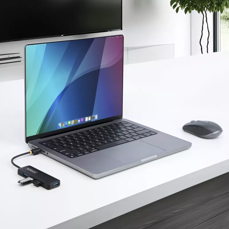 StarTech.com 4-poorts USB-C-hub, 5 Gbit/s, USB-C naar 4x USB-A, busgevoed, kleine reis-mini-hub, multi-poorts USB 3.0-splitter, draagbare hub, overstroombeveiliging