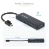 StarTech.com 4-poorts USB-C-hub, 5 Gbit/s, USB-C naar 4x USB-A, busgevoed, kleine reis-mini-hub, multi-poorts USB 3.0-splitter, draagbare hub, overstroombeveiliging