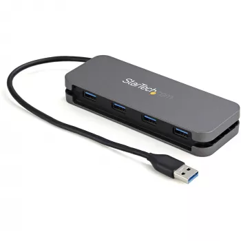 StarTech.com 4-poorts USB 3.0-hub - USB-A naar 4x USB-A - SuperSpeed 5Gbps draagbare USB 3.1 Gen 1 Type-A-hub - USB-busgevoed - laptop/desktop USB-hub met lange kabel 28 cm & kabelmanagement~4-poorts USB 3.0-hub - USB-A naar 4x USB-A - SuperSpeed 5Gbps draagbare USB 3.2 Gen 1 Type-A-hub - USB-busgevoed - laptop/desktop USB-hub met lange kabel 28 cm & kabelmanagement