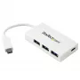 StarTech.com HB30C3A1CFBW 4-poorts USB-C-hub, 1x USB-C + 3x USB-A, USB 3.0 SuperSpeed 5Gbps, draagbaar, wit