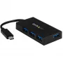 StarTech.com 4-poorts USB C-hub - USB Type-C-hub met 4x USB-A-aansluitingen (USB 3.0/3.1 Gen 1 SuperSpeed 5 Gbit/s) - USB-bus of zelfstandige voeding - draagbare USB-C-naar-USB-A BC-1.2-laadhub met voeding~4-poorts USB C-hub - USB Type-C-hub met 4x USB-A-aansluitingen USB 3.0-hub (5 Gbit/s) - USB-bus of zelfstandige voeding - draagbare USB-C-naar-USB-A BC-1.2-laadhub met voeding