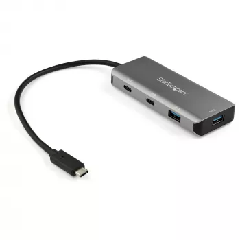 StarTech.com 4-poorts USB C-hub met 2x USB A & 2x USB C – SuperSpeed 10 Gbit/s USB Type-C 3.1/3.2 Gen 2-hub – USB-busvoeding – draagbare USB-C-naar-USB-adapter-hub – aluminium – 25 cm (9,8 inch) kabel