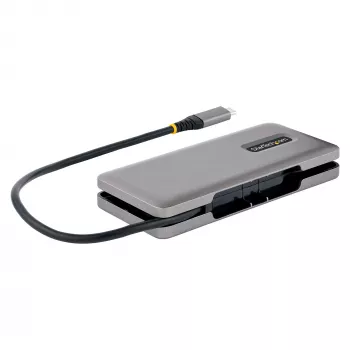 StarTech.com 4-poorts USB-C-hub, 4x USB-C-aansluitingen, USB 3.2 Gen 2 (10Gbit/s) – draagbare USB-C-hub met 100W Power Delivery Pass-Through – USB Type-C-hub met 32 cm wrap-around-kabel