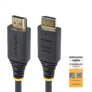 StarTech.com 3m (10ft) Premium gecertificeerde High Speed HDMI-kabel, 4K 60Hz/1440p 144Hz, HDR10/HDCP 2.2/ARC, 18Gbps, UHD HDMI 2.0-kabel voor tv/monitor/display, TPE-mantel