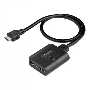 StarTech.com 2-poorts HDMI-splitter, 4K 60Hz HDMI 2.0-video, 4K HDMI-splitter 1 in 2 uit, 1x2 HDMI display/uitgang-splitter, HDR/HDCP, 50 cm geïntegreerde HDMI-kabel