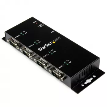 StarTech.com 4-poorts USB naar DB9 RS232 seriële adapter hub – industriële DIN-rail- en wandmontage