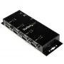 StarTech.com 4-poorts USB naar DB9 RS232 seriële adapter hub – industriële DIN-rail- en wandmontage